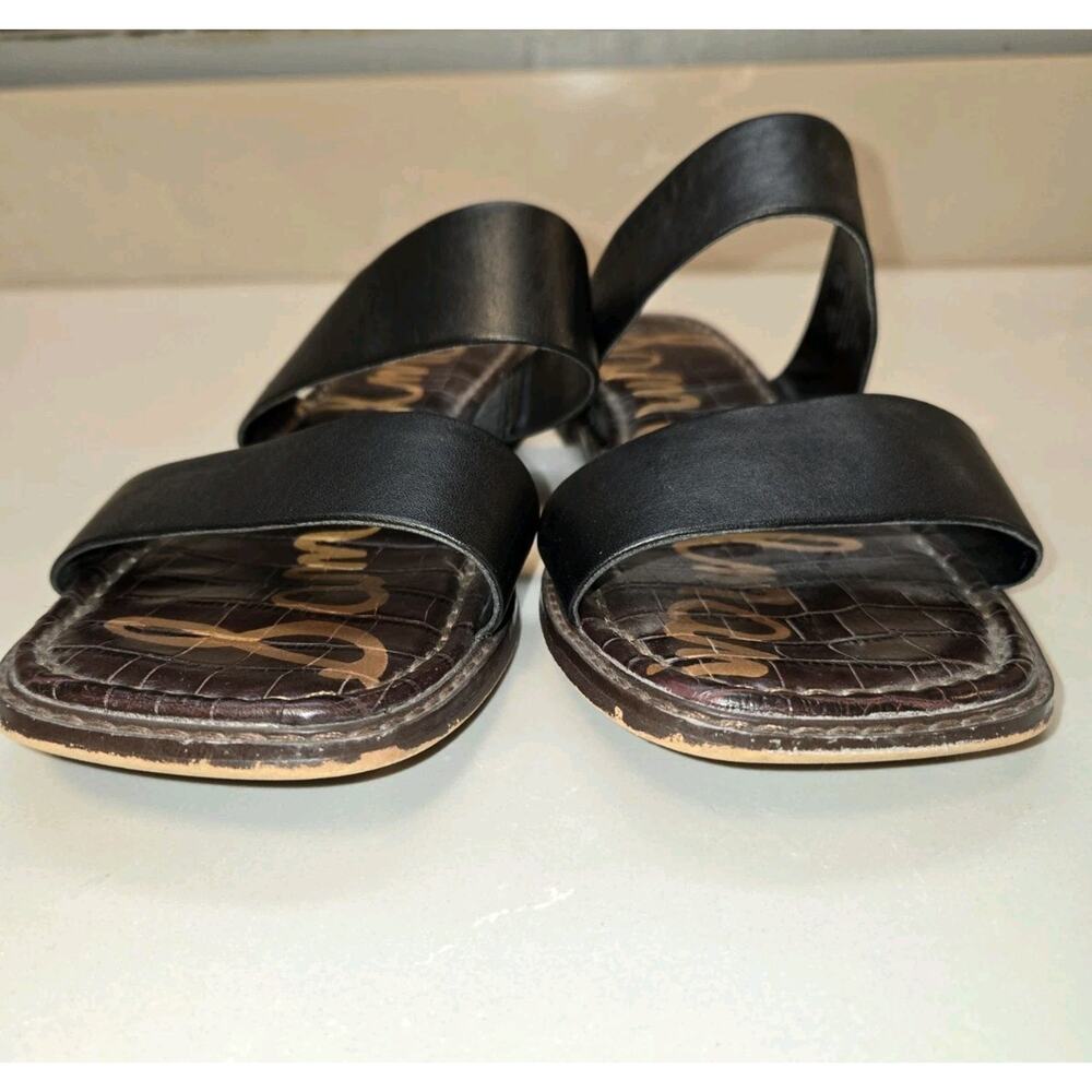 Sam Edelman Haydee Strappy Slide Sandals Open Toe Black Leather Size 9.5 - Picture 4 of 5